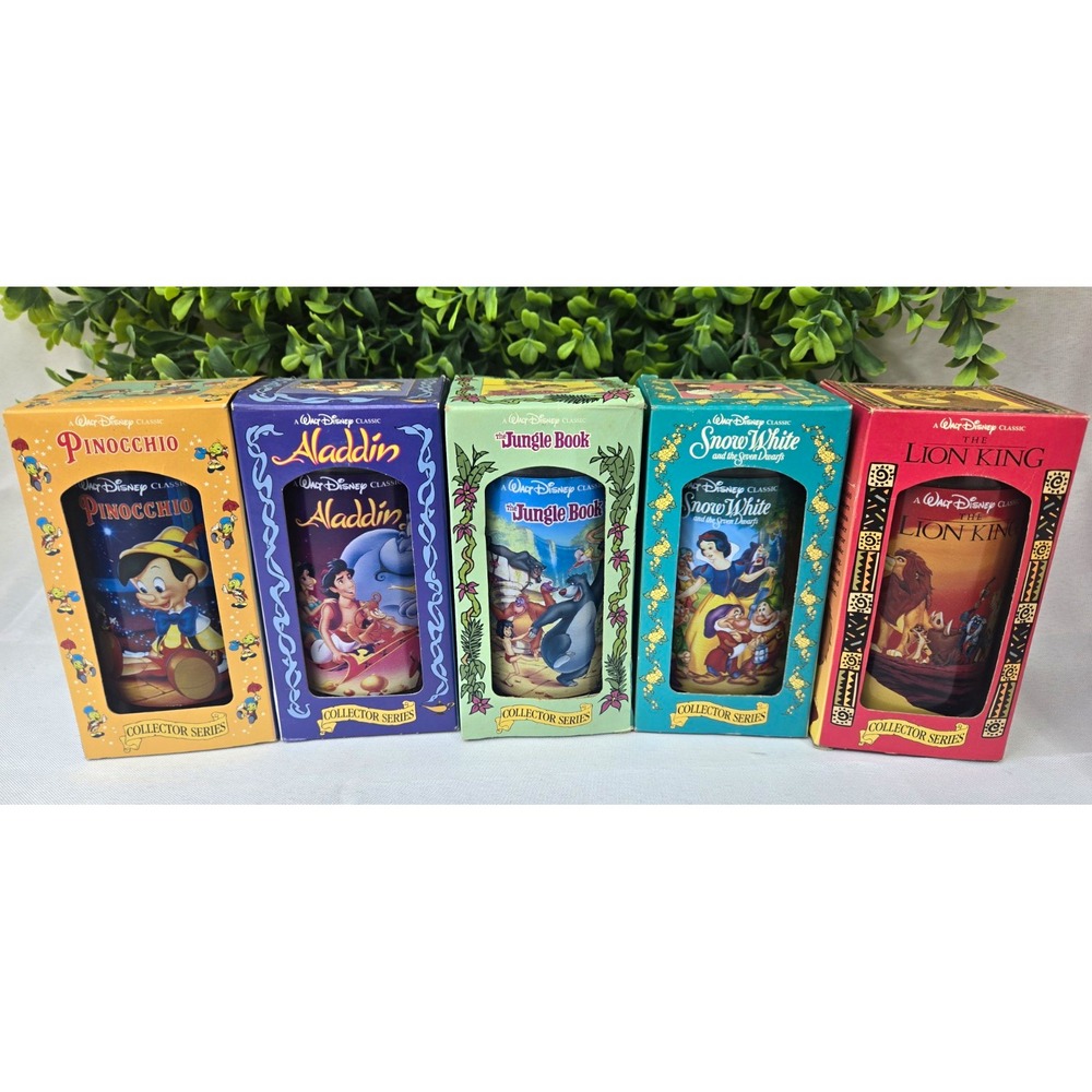 Vintage 1994 Disney Burger King Collector Series Glasses Lot of 5 NIB Lion King